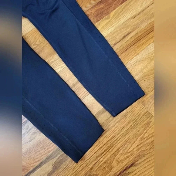 Athleta Outdoors Running Blue Side Zipper Pockets HR Tights Leggings(L)Tall - Picture 4 of 10